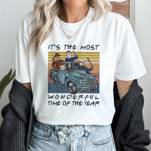 It's The Most Wonderful Time T Shirt Michael Myers Jason Voorhees Freddy Krueger Fan Halloween T Shirt Halloween Movie...