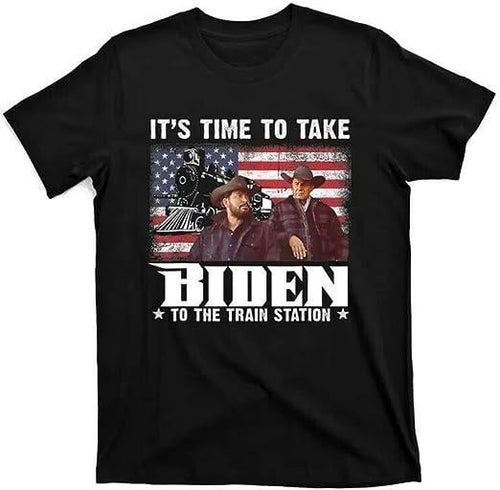 It's TimetoTake Biden to The Train Station Tee T- Shirt Men Women T-Shirt Funny T-Shirt Black Hoodie, Sweatshirt