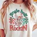 JINGLE BELL ROCKIN SKELETON T-SHIRT (COMFORT COLORS T-SHIRT, CASUAL SHIRT UNISEX, CHRISTMAS CLOTHING, GRAPHIC APPAREL,...