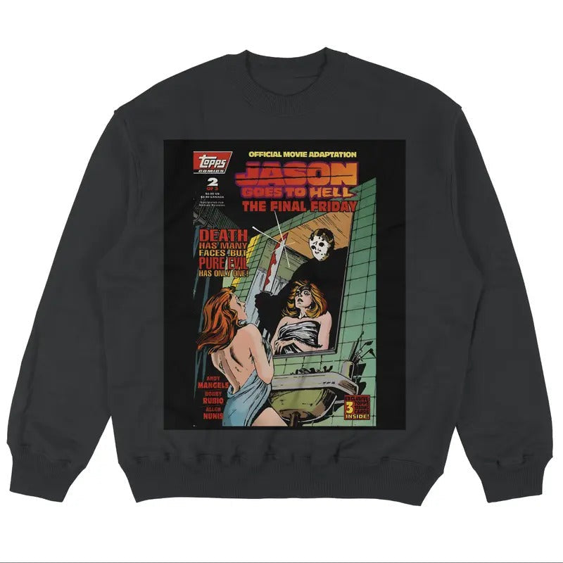 Jason Goes To Hell Sweatshirt, Vintage Halloween Graphic Tee, Halloween Shirt, Spooky Shirt, Movie Shirt, Horror Movie,...