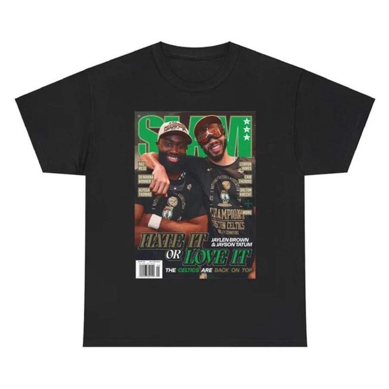Jayson Tatum Jaylen Brown Vintage Cover Tee T-Shirt, Gift For Fan Hoodie, Sweatshirt | RetroVerseTees.com