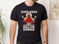 Jesus Saves Roll for Damage Shirt, Funny DnD Tshirt, RPG Gamer Gift Idea, Dungeons & Dragons Fan Tee, Dungeon Master DM...