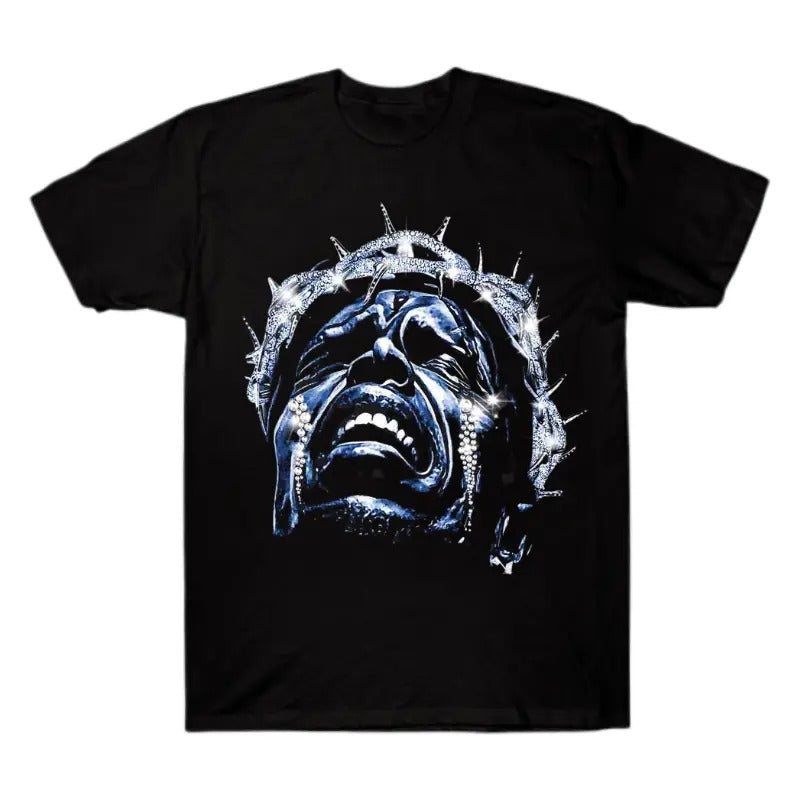 Jesus Wept Print High-Quality T-Shirt, Vintage Tshirt, Y2k Style, Unisex Cotton Crewneck T-Shirt