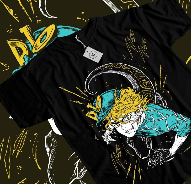 Jojo s Bizarre Diego Brando T-Shirt S-4XL Anime Manga Graphic Tee Tshirt S-4XL Black Shirt Hoodie, Sweatshirt
