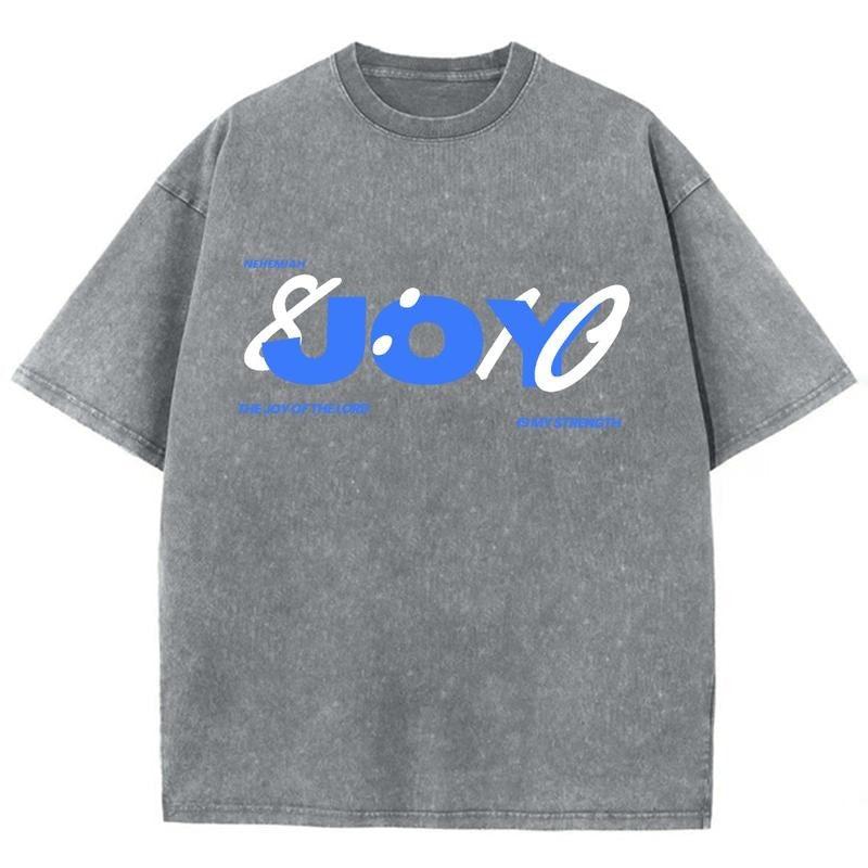 Joy Unisex Washed T-Shirt, Christian Jesus  t shirts, Vintage 90s Graphic Tee Gift Cotton Top, Mineral color Hoodie,...