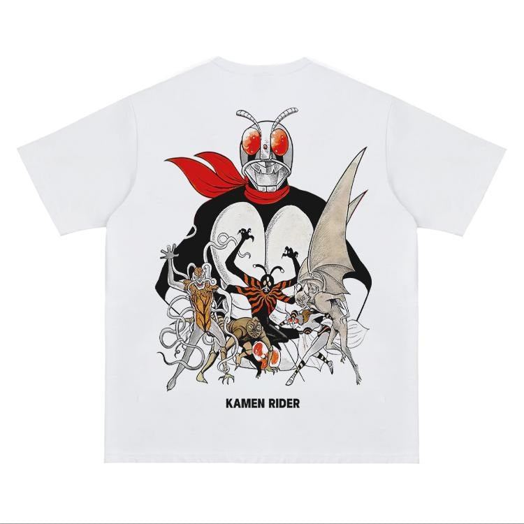 Kamen "Masked Rider 1" Heavyweight Vintage Tee 100% Cotton OVERSIZED Anime T-shirt Menswear Top Crew Necks Tshirt Casual...