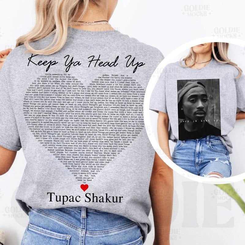 Keep Ya Head Up Tupac Shirt, Vintage TuPac Graphic Tee, Tupac Shakur Shirt, 2Pac Shirt, 90s Merch, Rapper Shirt, Hip Hop...