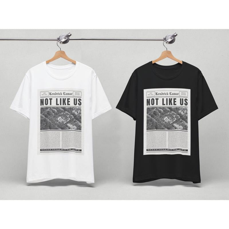 Kendrick Lamar They Not Like Us T Shirt, Vintage Newspaper Lyric, KDot, Kendrick Lamar Shirt, Euphoria, Hip Hop Merch,...