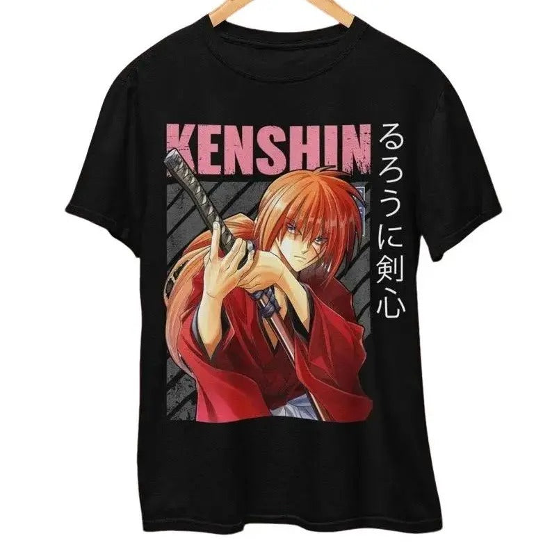 Kenshin T-Shirt, Anime Shirt, Rurouni Kenshin, Samurai Shirt, 90s Anime Shirt Hoodie, Sweatshirt | RetroVerseTees.com