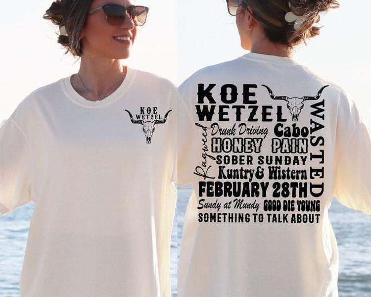 Koe Wetzel Songs tshirt,Koe Wetzel Shirt, Koe  tshirt Hoodie, Sweatshirt | RetroVerseTees.com