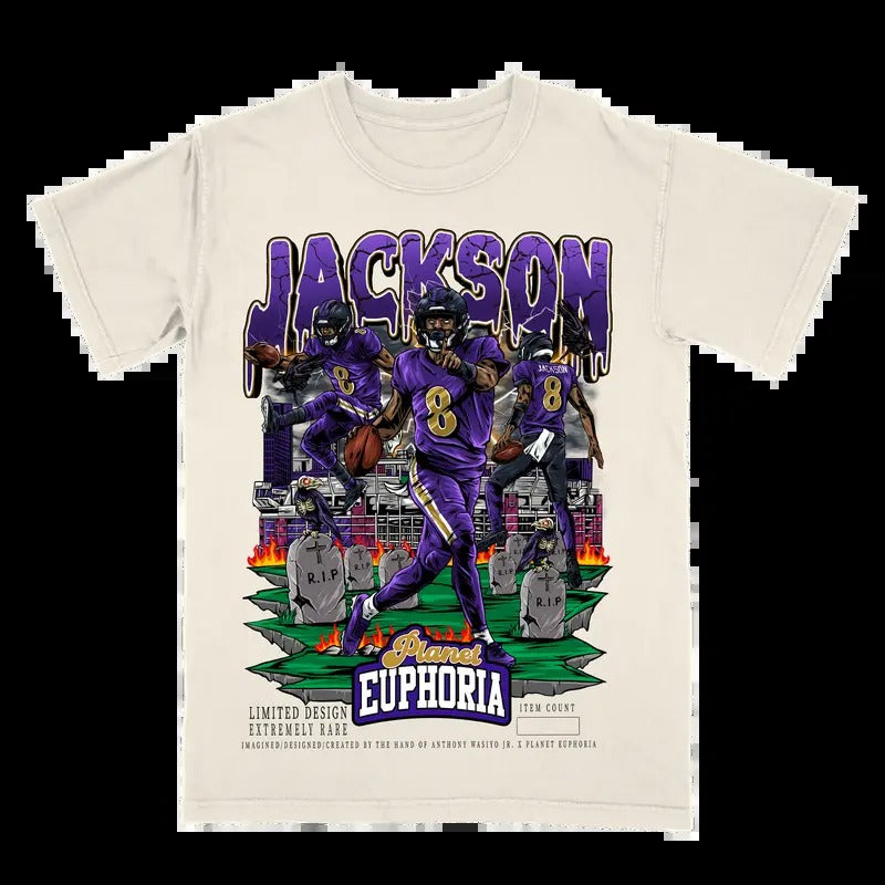 Lamar Jackson V3 Tee Gift For Fan - Men's Casual T-shirt - Menswear Hoodie, Sweatshirt | RetroVerseTees.com
