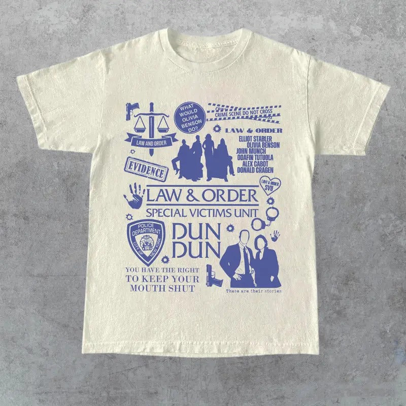 Law & Order Special Doodle Art Shirt, Vintage Olivia Benson And Elliot Stabler Shirt, Law And Order Movie Shirt, Law And...