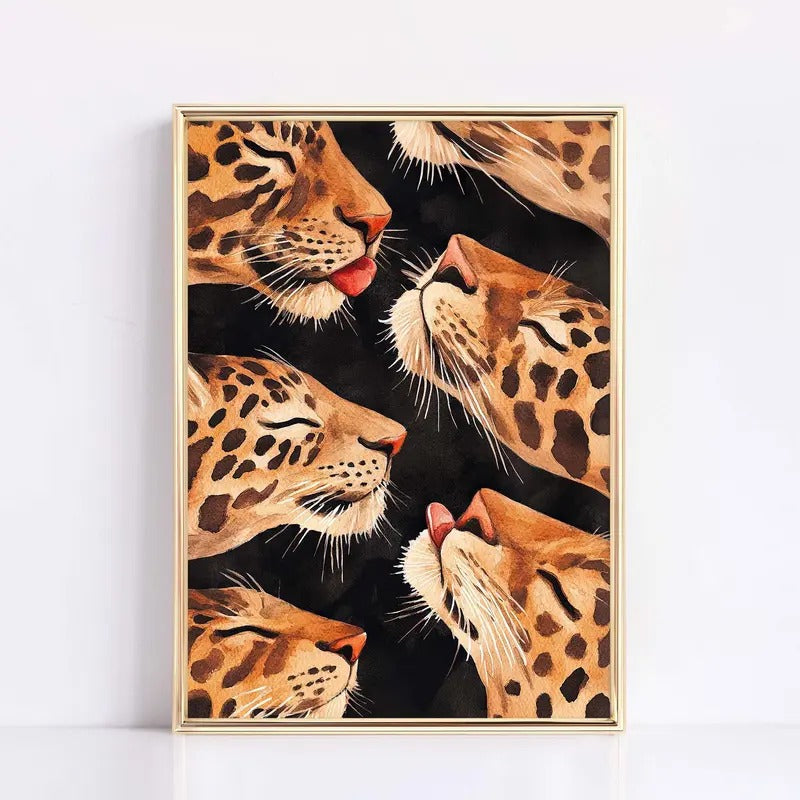 Leopard Print Wall Art, Retro Tiger Print, Trendy Wall Art, Funky Wall Decor, Black Wall Art, Animal Print Home Decor,...