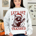 Let's Get Trashed Christmas Trashy Racoon Sweatshirt, Christmas Feral Girl Season Unisex Tee Hoodie | RetroVerseTees.com