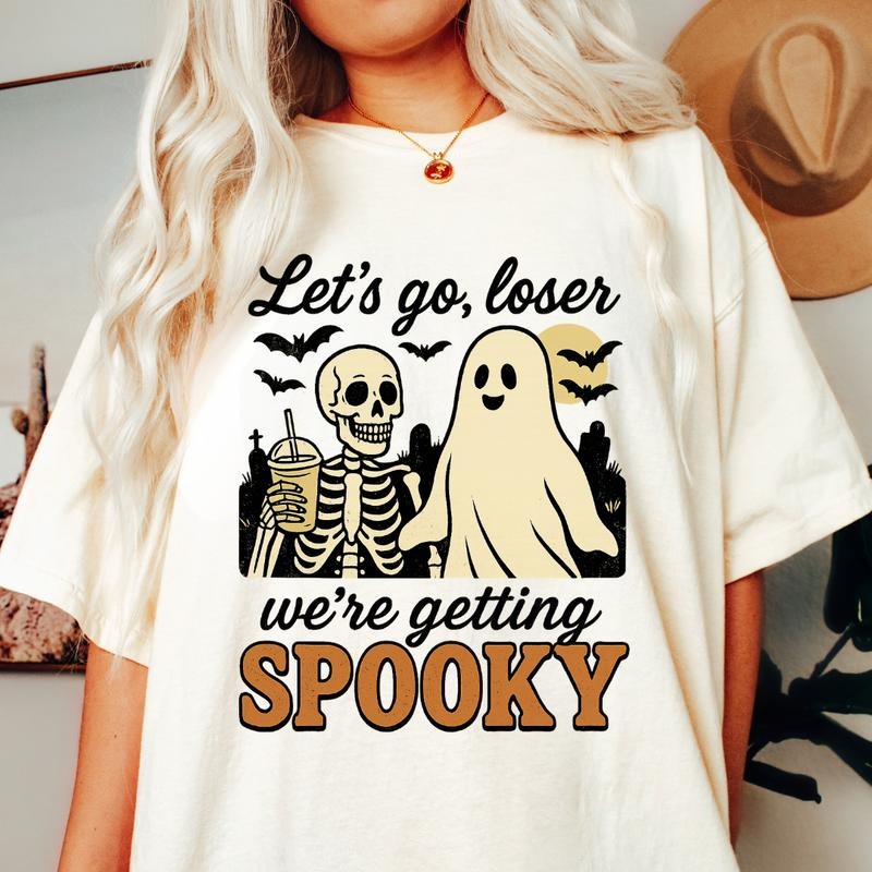 Let's Go Loser We're Getting Spooky Shirt - Halloween Comfort Colors Unisex Relaxed Fit Printed in USA Casual Comfort...