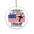 MAGA Trump Ornament 2024 America Christmas, Jesus Is My Savior Trump Is My President, Trump Supporters Gift, Patriotic...