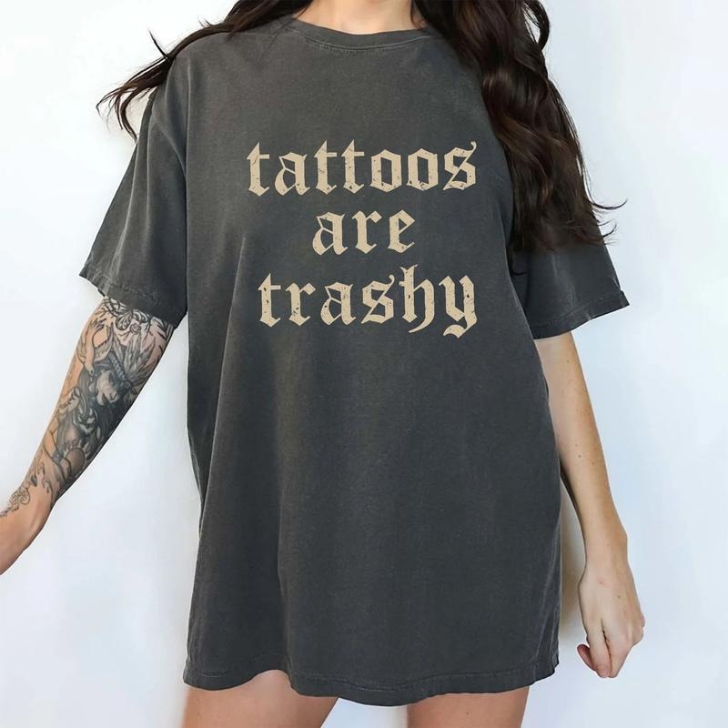 MAPTEES Vintage Tattoos Are Trashy Comfort Colors Shirt, Gothic Sarcastic Tattoos Unisex Graphic Tee, Funny Tattoo Artist...