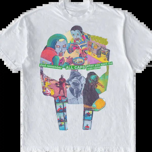 MF DOOM Just Remeber ALL CAPS When You Spell The Mans Name Graphic T-Shirt Cotton Menswear Hoodie, Sweatshirt