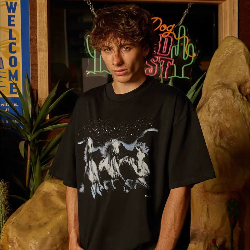 MIDNIGHT RIDER OVERSIZED TEE, Men Summer Fashion Cotton, Oversized Cotton Menswear, S to 3XL Soft Top Hoodie, Sweatshirt