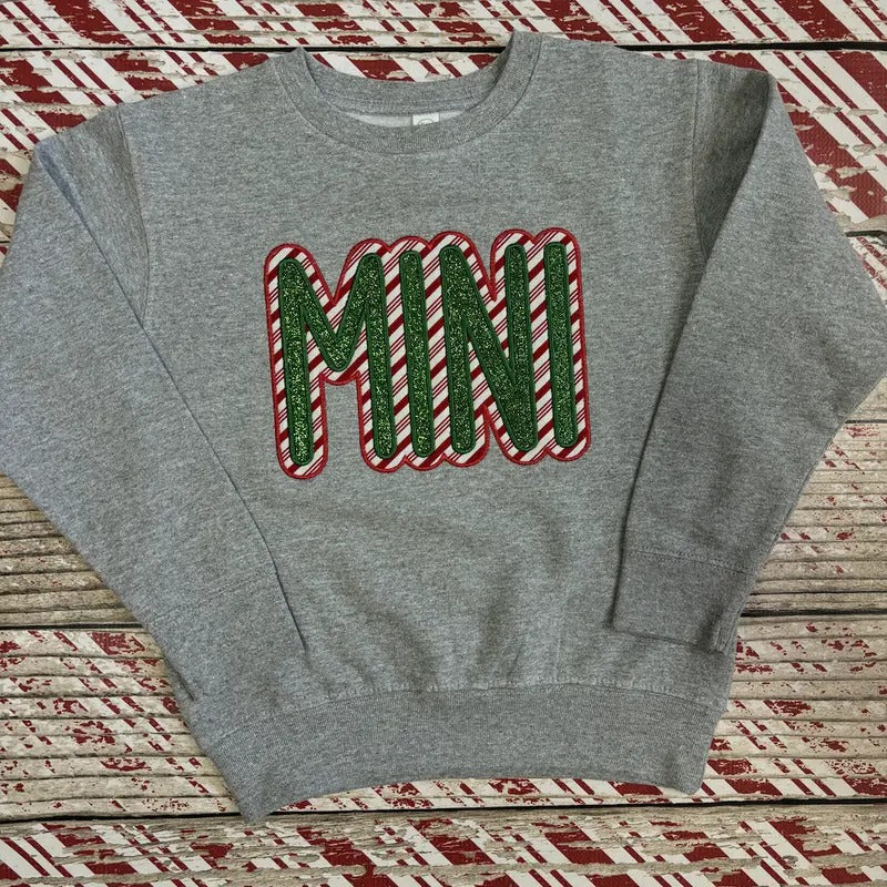 MINI Glitter Candy Candy Crewneck Youth Christmas T-Shirts, Hoodie, Sweatshirt | RetroVerseTees.com