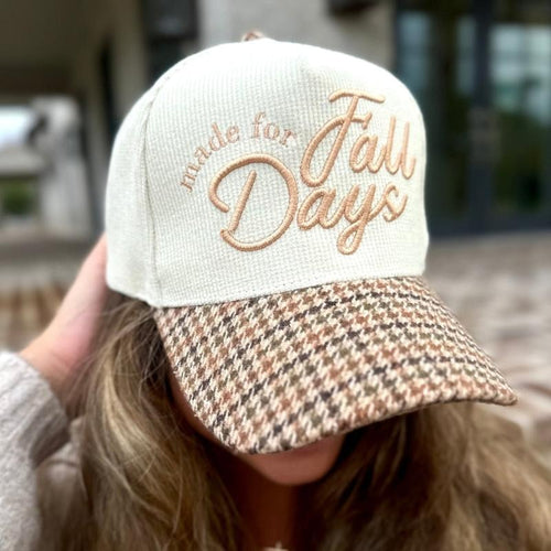 'Made For Fall Days' Plaid Brim Hat T-Shirts, Hoodie, Sweatshirt | RetroVerseTees.com