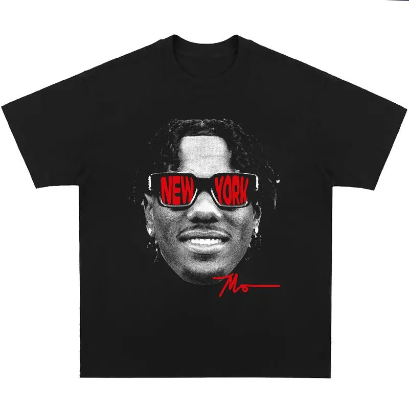 Malik Nabers Big Head T-Shirt Vintage Graphic Tee Shirt for Men Women Streetwear Hoodie, Sweatshirt | RetroVerseTees.com