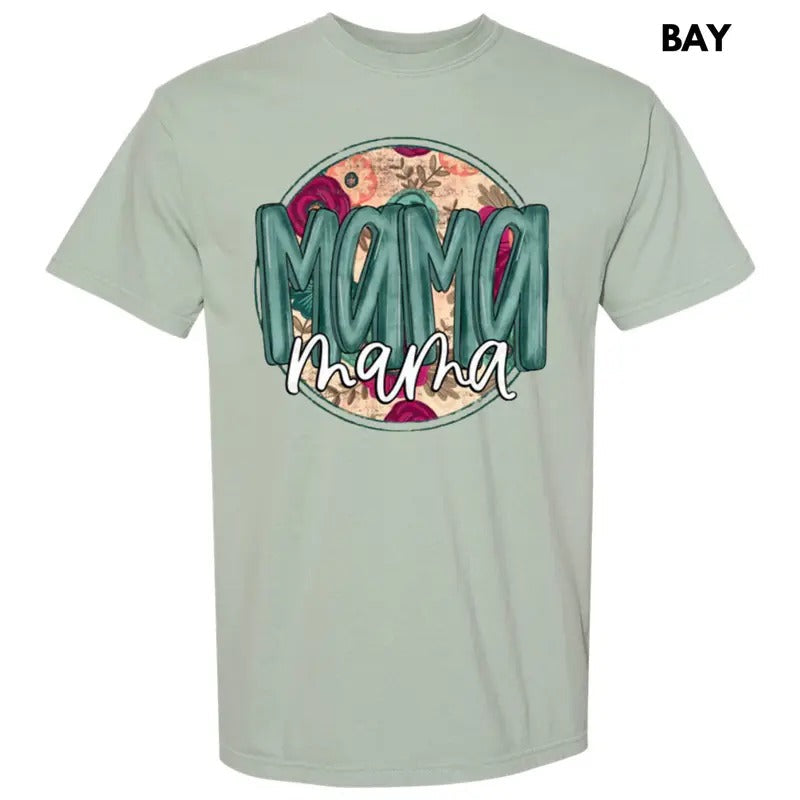 Mama Dark Floral Comfort Colors T-Shirt Hoodie, Sweatshirt | RetroVerseTees.com