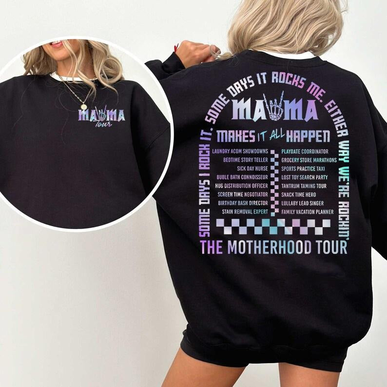 Mama Rock Tour Shirt, Mom Life, Some Days I Rock It Sweatshirt, Rock And Roll, Motherhood World Tour, Music Lover Tee,...