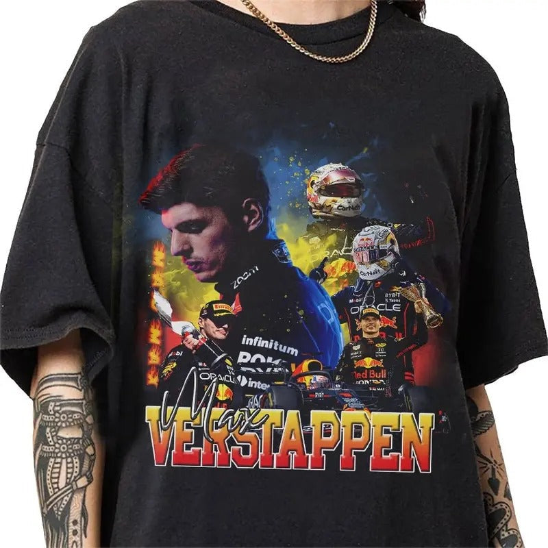 Max Verstappen 90s Vintage Bootleg Style T-Shirt, Classic Retro Graphic Unisex Tee Gift For Men and Women Hoodie, Sweatshirt