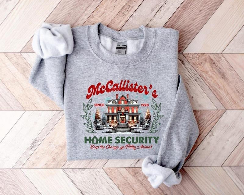McCallister Home Security Sweatshirt, Christmas Movie Sweater, Funny Christmas Hoodie,McCallister Shirt, Christmas Gift,...