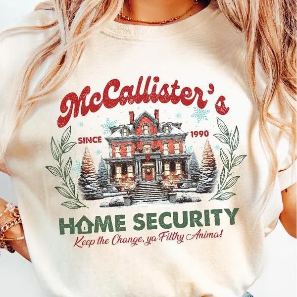 McCallister's Home Security ~ Unisex Apparel Relaxed Fit Printed In The USA Clothing Womenswear Casual and Comfortable...