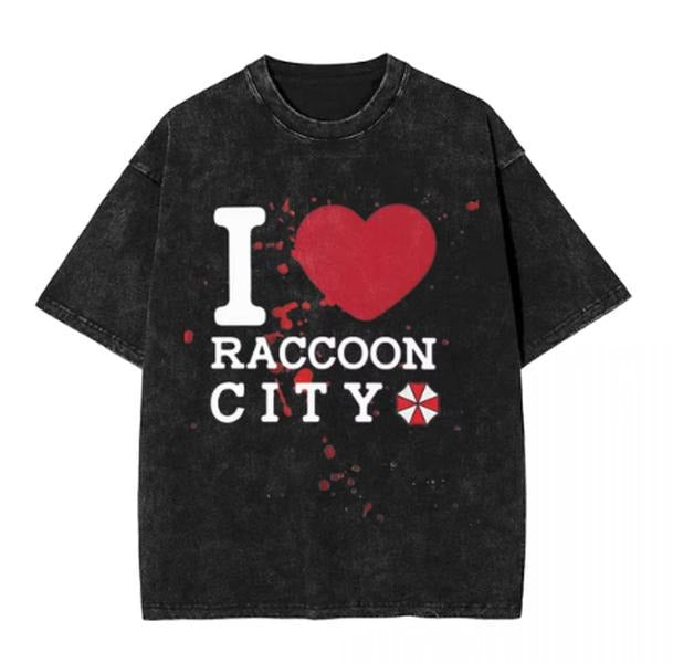 Men I Love Raccoon City Residented Evils 4 Vintage T Shirts Tops Summer Short Sleeve T Shirt Crew Neck Novelty Casual Tee...