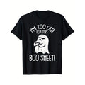 Men'S Halloween Ghost T-Shirt - Mature Style, 100% Cotton Crew Neck, Short Sleeve, Regular Fit, All-Season Comfort,...