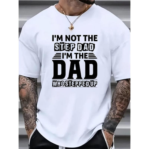 Men's "DAD" Graphic Print T-shirt For Summer, Men's Clothing Made in USA Hoodie, Sweatshirt | RetroVerseTees.com