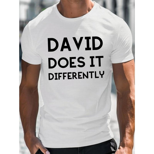Men's 'David Does It Differently' Graphic Tee - Casual Crew Neck, Short Sleeve, Lightweight & Comfy Summer T-Shirt Made...