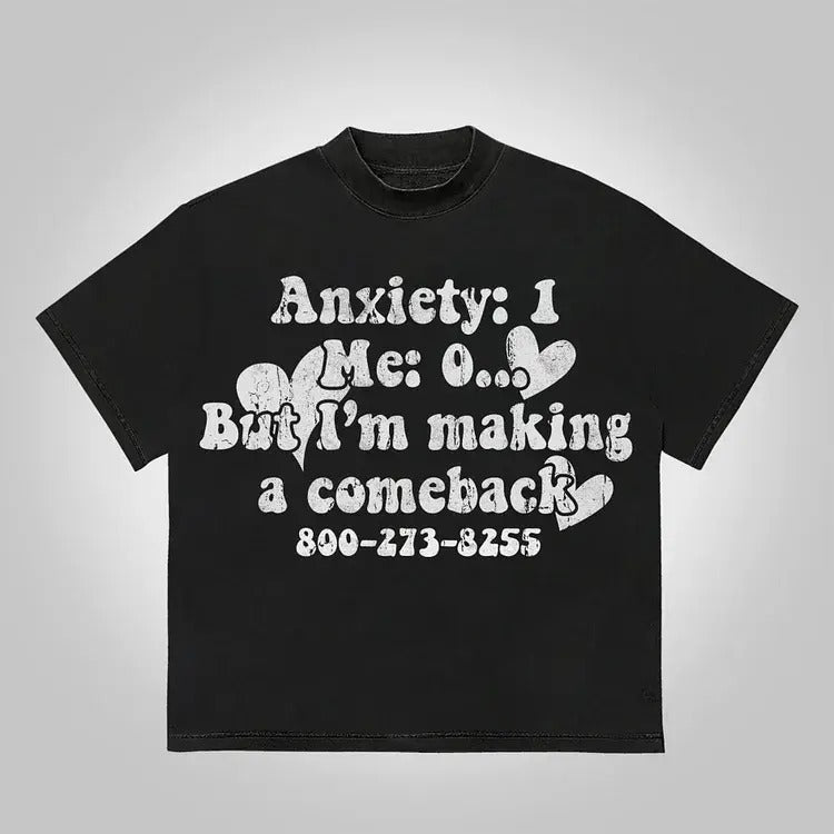 Mental Health I'm Making A Comeback Cotton T-Shirt mens  clothing Crewneck Menswear Hoodie, Sweatshirt | RetroVerseTees.com