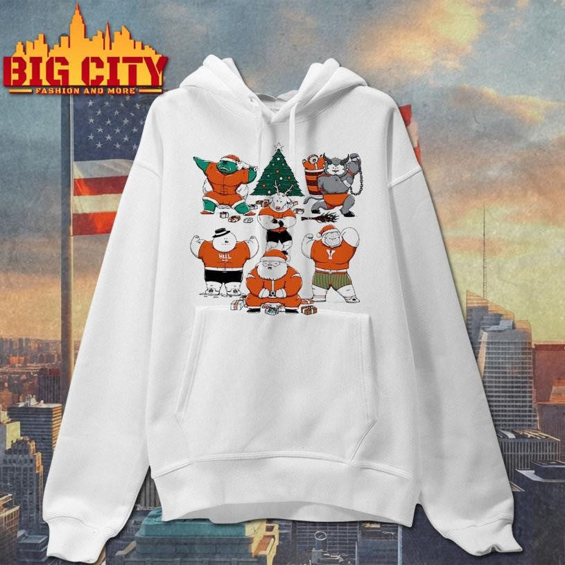 Merry Muscular Christmas characters shirt