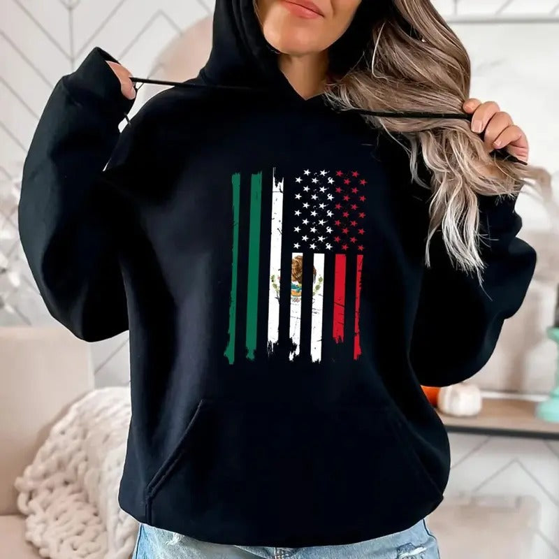 Mexico Flag Shirt, Cince De Mayo Shirt, Proud Mexican American Shirt, Unisex Sweater Pullover Tee Hoodie, Sweatshirt