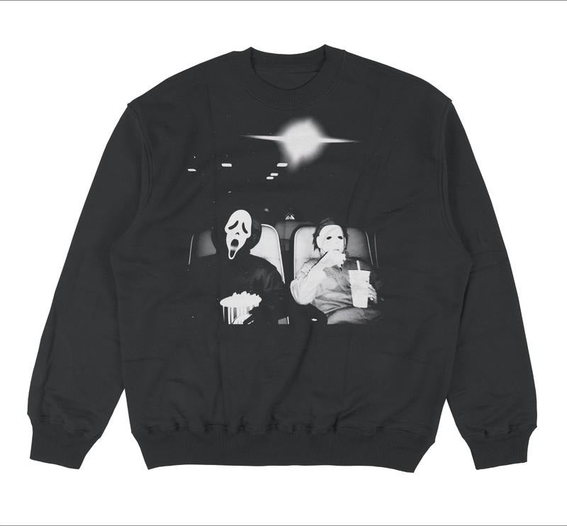 Michael Myers & Ghostface Sweatshirt, Halloween Movie Shirt, Vintage Graphic Tee, Funny Halloween Shirt, Spooky Shirt,...