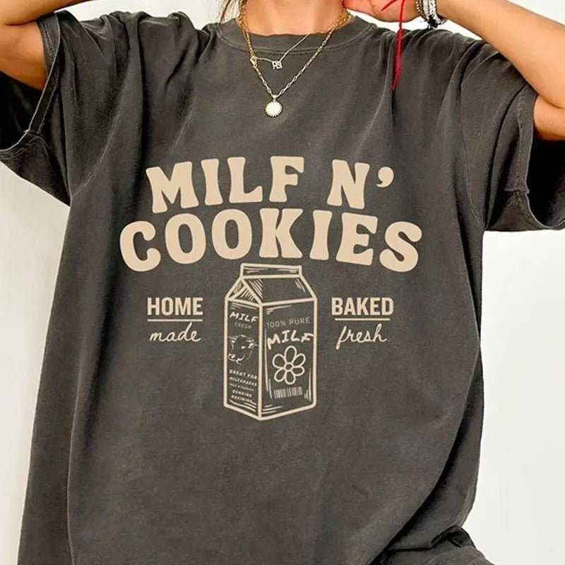 Milf n cookies Shirt stay at home milf Shirt Unisex Full Size Top Womenswear Hoodie, Sweatshirt | RetroVerseTees.com