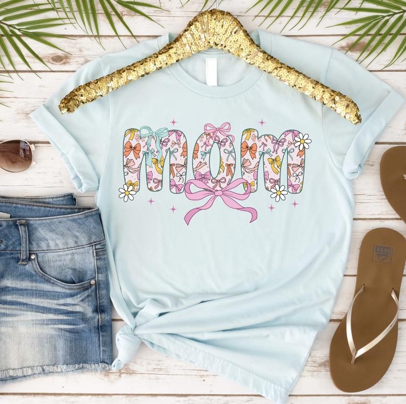 Mom with Bows Tshirt Hoodie, Sweatshirt | RetroVerseTees.com