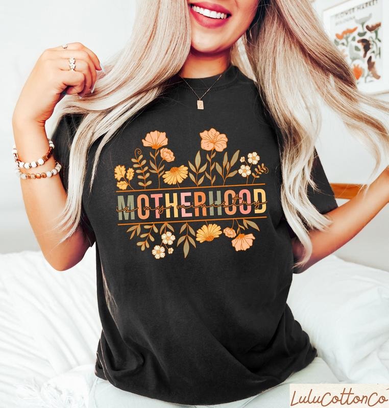 Motherhood Is My Ministry Shirt, Retro Floral Mom Shirt Best Price Hoodie, Sweatshirt | RetroVerseTees.com