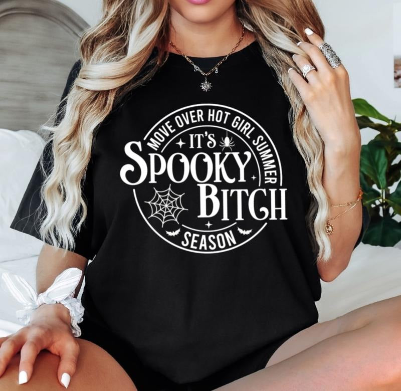 Move Over Hot Girl Summer, Its Spooky Bish Season Unisex Comfort Colors  Tshirt Hoodie, Sweatshirt | RetroVerseTees.com