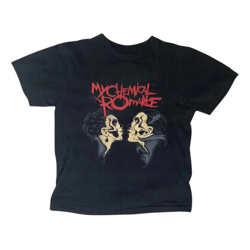 My Chemical Romance Baby Tee, Alternative Rock Band Shirt, Punk Rock, Gothic Emo Girl Tops,Y2K Style, Casual Cotton Short...