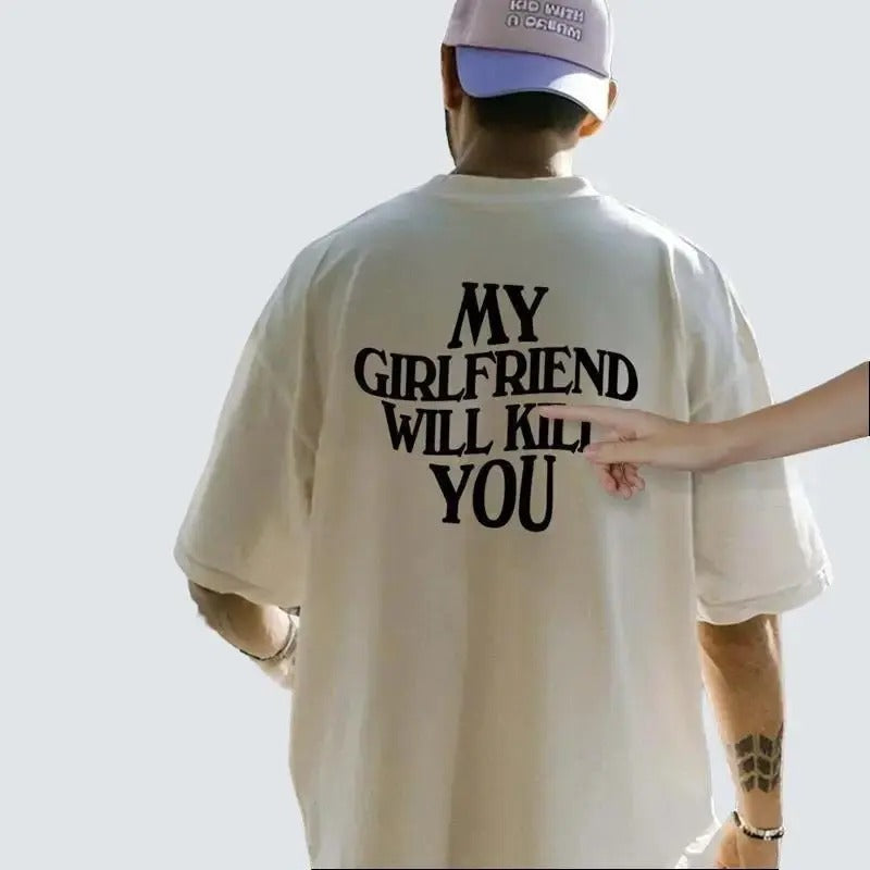 My Girlfriend Will Kll You, Funny Relationship T-Shirt, Boyfriend Gift, Couple Tee,  Hoodie  Funny Gift for Husbands,...