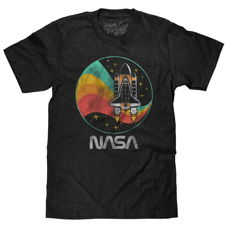 NASA Worm Shuttle Logo T-Shirt - Black Hoodie, Sweatshirt | RetroVerseTees.com