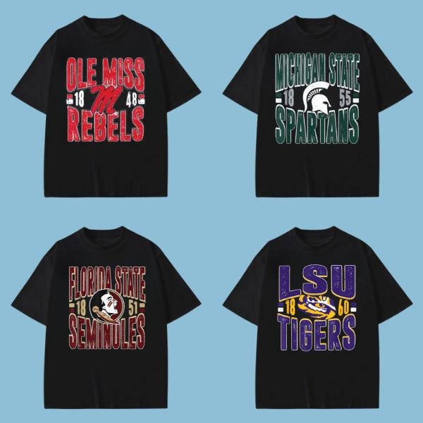 NCAA Vintage College Football T-Shirts 2025, All Teams Graphic Tee, Unisex Game Day Shirt, Sports Fan Apparel for Men...