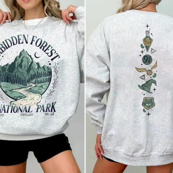 National Park Wizard Sweatshirt, Forbidden Forest Shirt, Spicy Booktok, HP Inspired Wizarding World T-Shirt, Bookish...