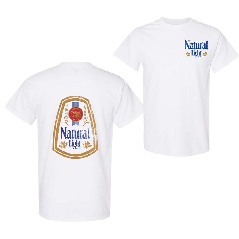 Natural Light Vintage LogoLabel 2-Sided T-shirt, Summer Clothes, Deonka Wezulani Store billabongshirts Man, Full Color,...