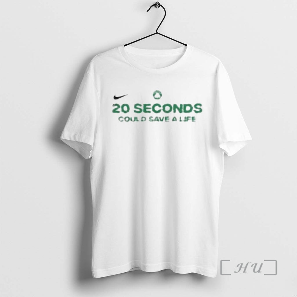 New Boston Celtics 20 Seconds Could Save A Life 2025 Campaign Circle White Premium T-Shirts, Hoodie, Sweatshirt